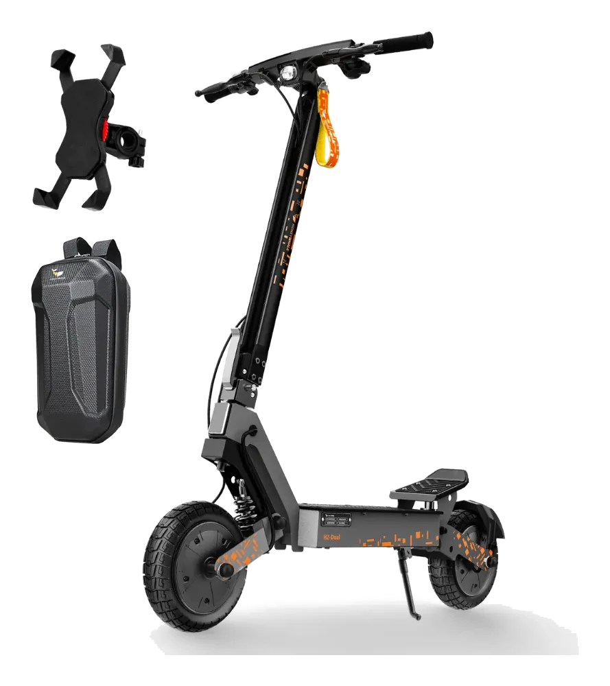 Patinete elétrico Honeywhale H2d-ultra dobrável, com suporte de celular e bolsa de guidão
